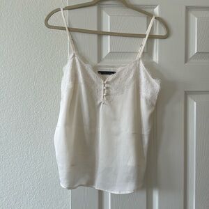 Abercrombie & Fitch Satin Lace Trim Cream Cami Size M